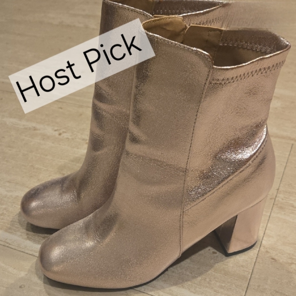 Altar'd State Metallic Light Pink Ankle Boots
